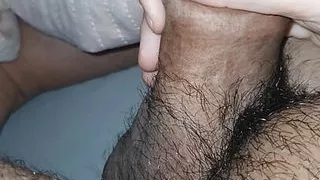 Step mom handjob step son dick making him hard