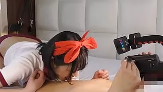 Cute Japanese 18-year-old female student is blowjob and creampie sex Gonzo uncensored