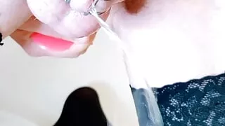 Real Trans Squirting from Anal - Erika Oak's Sissygasm