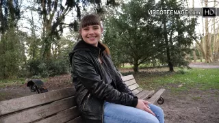 pretty 18 year old brunette goes to a porn casting