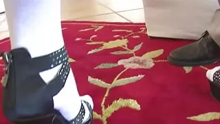 Shaking Her Big Black Booty Helps the Redhead Get His White Cock Ready to Plow