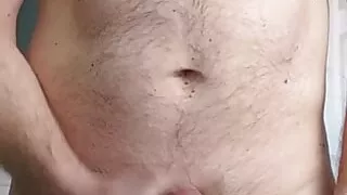 Quick cum close-up cumshot straight guy at work