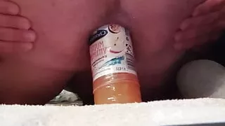 Bottle & cucumber fuck