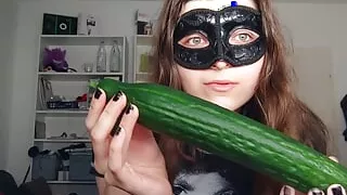 18yo TEEN FUCKS HUGE CUCUMBER!!!  Small Tits, Shy Teeny, Perfect body  Amateur Teen