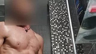 Quick stroking at the shower