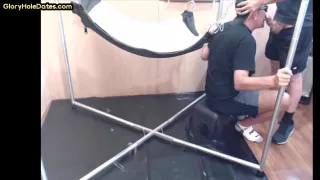 Gloryhole nympho gay penetrated in anal hole by huge dick