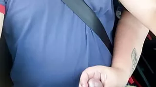 Amateur Handjob in the Car