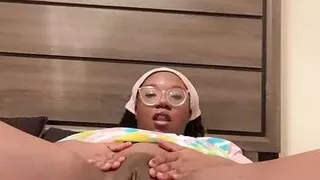 Ebony Beauty Playing With Dildo