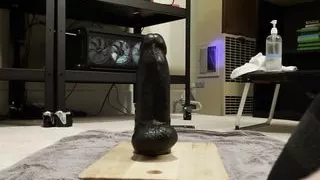 Chubby Girl Rides A Monster Dildo