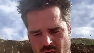 My face while I masturbate outside and experience an enormous orgasm