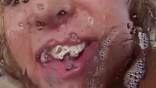 Blonde pussy hair looks amazing when a dick switches between ass and pussy