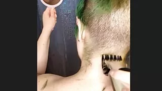 Haircut Fetish Goth BBW Adama Daat Gives Herself a Chelsea and an Orgasm