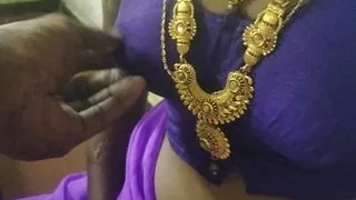 Tamil couple liplock face lick boob show