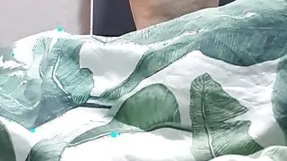 Step mom get dressed while step son is naked in her bed