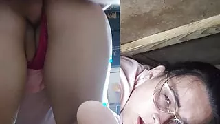 The stepson sees the helplessness of his stepmother trapped under the sink