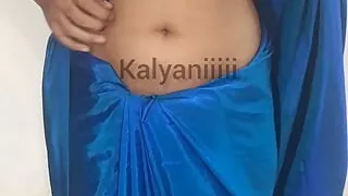Kalyaniiiii- Blue Sari- Hot Talk