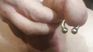 show prince-albert diameter 5.5mm 4ga installation big piercing PA horseshoe ball after ring 4mm