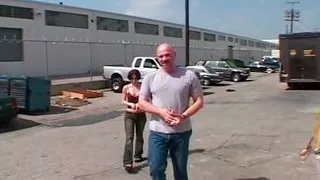 Watch this red-haired woman getting pounded by this three men