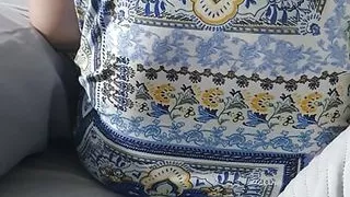 Step mom with no bikini under mini skirt walks into step son room