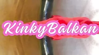 SISSY from Balkan riding huge dildo again