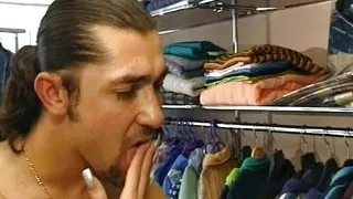 Sexy blonde slut from Germany gets her holes pounded at the store