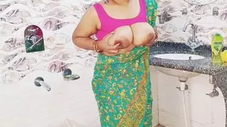 Step Sister Share a Bed in green saree with Step Brother in a Hotel Room