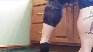 Flexing my calves in socks and barefoot