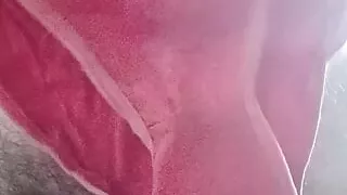 Prostate massage while playing with Mrs clause panty