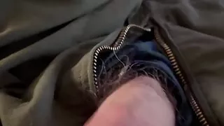 Army Specialist wearing his flightsuit and sarge's boxer shorts and shooting some loads in his uniform!