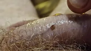 A bit of ginger cock play with extra virgin olive oil getting ready to orgasm