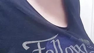 Slut Plays With Her Tits In The Morning
