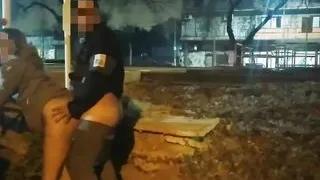 Girl Flashing Naked in the Street Fucking in Public Voyeurs and Caught by the Police