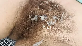 Hairy pussy cumshot compilation 4