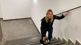 Cute Blonde Bitch Remote Controlled in Public !!