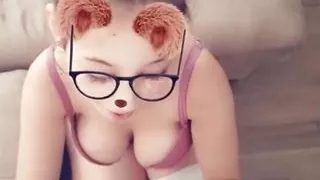 Sucking hard cock with snap face