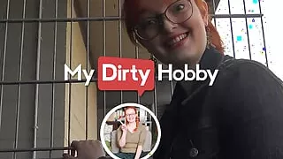 MyDirtyHobby - Beautiful redhead Iva_Sonnenschein gives a public blowjob