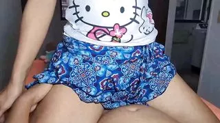 Stepsister decided to have sex with stepbrother while stepparents are not at home, my stepsister jerks me off with her things an