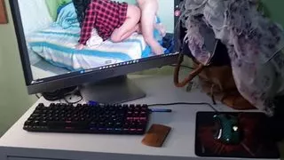 Naughty bunny stays with her ass open and full of cum inside