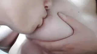 She licks, sucks, kisses, bites my nipples until orgasm - Lesbian-illusion