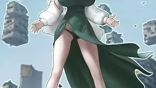 Fubuki and her breast expansion power
