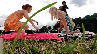 Under Their Mini Skirts No Panties Girls Try on Haul with a Big Ass Blonde a Skinny and Hot Sexy Redhead with a MILF