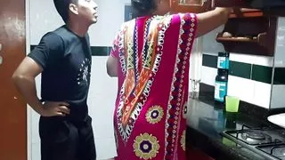 Trying My Stepmother's Delicious Pussy in the Kitchen. Full Video