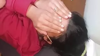 Shy Hooded Lady Plays and Sucks Cock