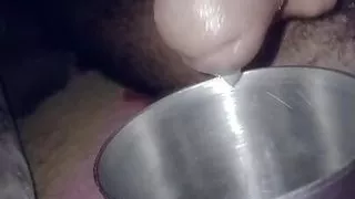 My tight dick jerking rubbing hard cumshot i filled it in my glass