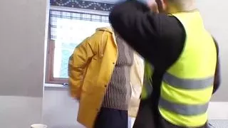 Sexy blonde MILF from France gest fucked by two young cocks