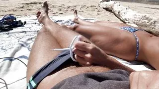 blowjob on a nudist beach...
