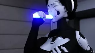 Projekt Passion Busty Brunette AI Sex Robot Sucks Big Cock & Large Dildo