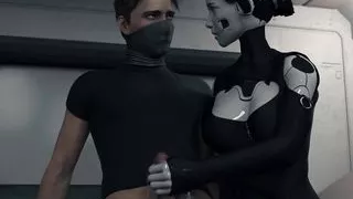 Projekt Passion Handjob with Cumshot from Busty AI Sex Robot