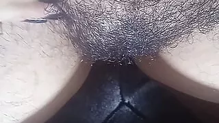 Fingering my hairy wet pussy and squirt in my pantyhose