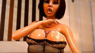 Almighty Tasty unfaithful whore swallowing cum on her huge tasty tits in the hotel hot ass fucked intense sex buttocks thirsty